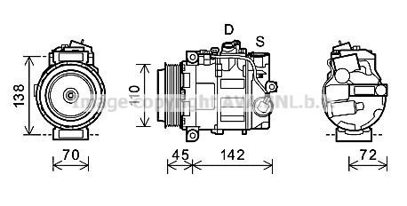 MSK580 PRASCO Компрессор, кондиционер