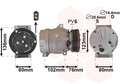 4300K069 VAN WEZEL Компрессор, кондиционер