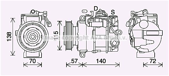 MSK708 AVA QUALITY COOLING Компрессор, кондиционер