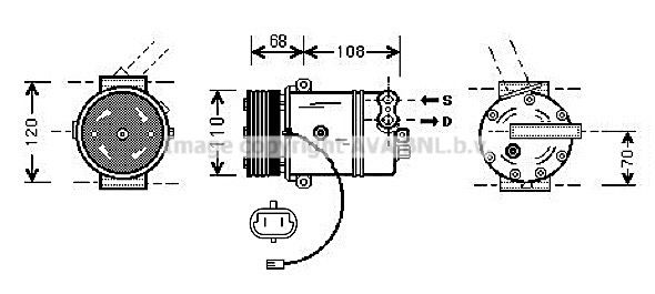 OLK287 AVA QUALITY COOLING Компрессор, кондиционер