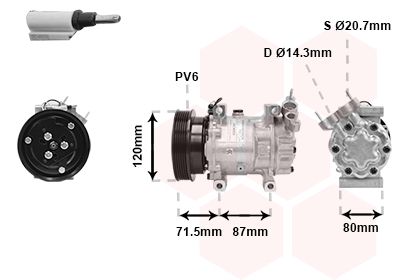 4300K281 VAN WEZEL Компрессор, кондиционер