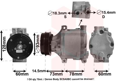 5100K099 VAN WEZEL Компрессор, кондиционер