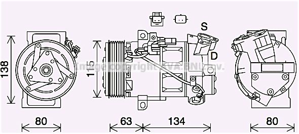 RTK640 AVA QUALITY COOLING Компрессор, кондиционер