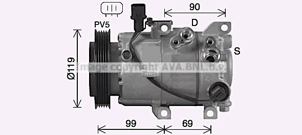 HYK487 PRASCO Компрессор, кондиционер