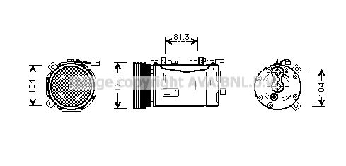 VNK172 AVA QUALITY COOLING Компрессор, кондиционер