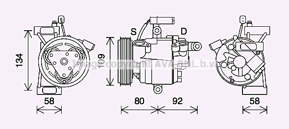 TOAK734 AVA QUALITY COOLING Компрессор, кондиционер