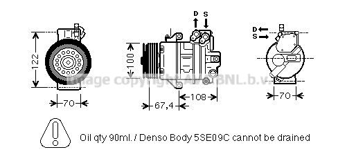 MCK009 AVA QUALITY COOLING Компрессор, кондиционер