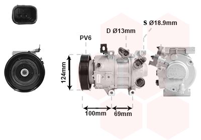 8201K719 VAN WEZEL Компрессор, кондиционер