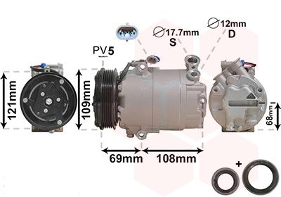 3700K317 VAN WEZEL Компрессор, кондиционер