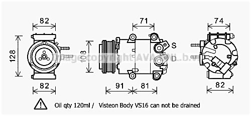 FDK498 AVA QUALITY COOLING Компрессор, кондиционер