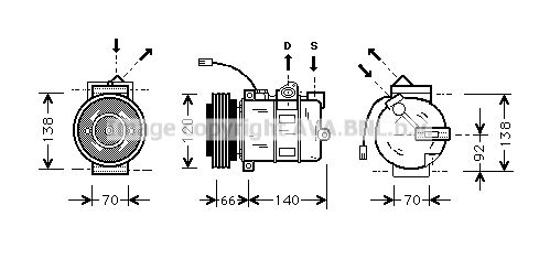 AIAK150 AVA QUALITY COOLING Компрессор, кондиционер