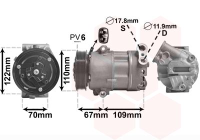 1700K408 VAN WEZEL Компрессор, кондиционер