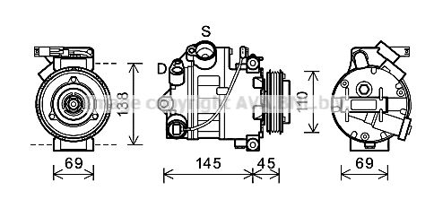 BWAK444 AVA QUALITY COOLING Компрессор, кондиционер