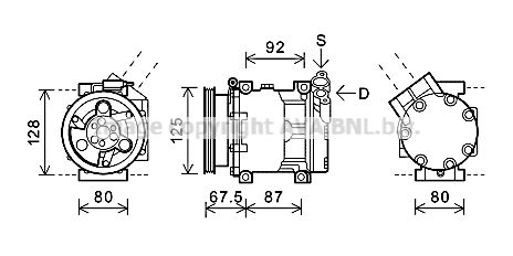 RTAK619 AVA QUALITY COOLING Компрессор, кондиционер