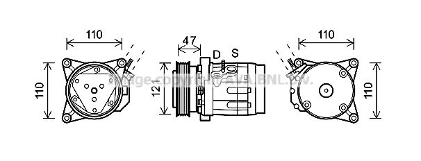 CTK036 AVA QUALITY COOLING Компрессор, кондиционер