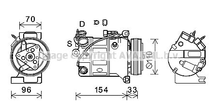 VOK183 AVA QUALITY COOLING Компрессор, кондиционер