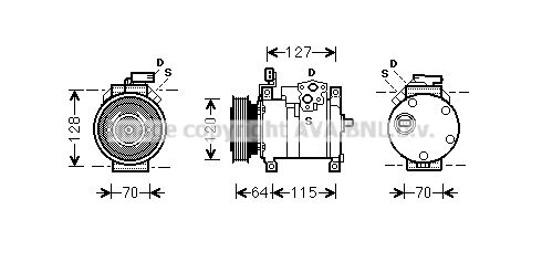 CRK115 AVA QUALITY COOLING Компрессор, кондиционер