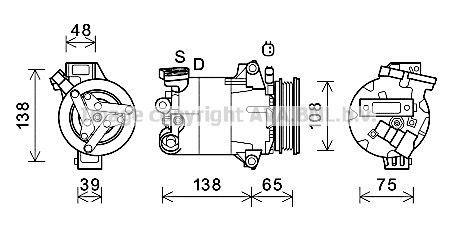 FDAK595 AVA QUALITY COOLING Компрессор, кондиционер