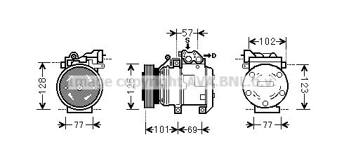 HYK208 AVA QUALITY COOLING Компрессор, кондиционер