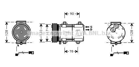 FDAK288 AVA QUALITY COOLING Компрессор, кондиционер