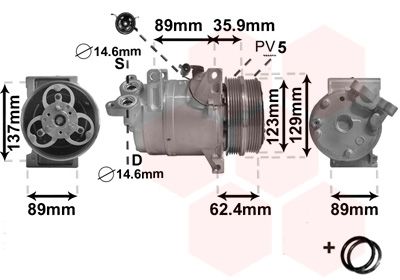 1800K433 VAN WEZEL Компрессор, кондиционер