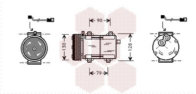 1800K280 VAN WEZEL Компрессор, кондиционер