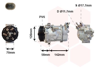 3700K448 VAN WEZEL Компрессор, кондиционер