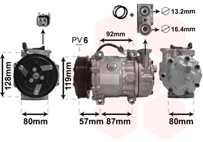 1800K468 VAN WEZEL Компрессор, кондиционер