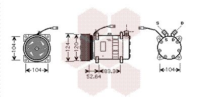 0100K095 VAN WEZEL Компрессор, кондиционер