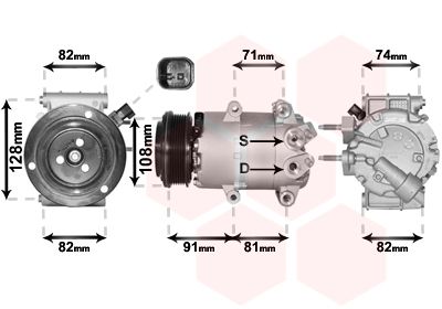 1800K570 VAN WEZEL Компрессор, кондиционер