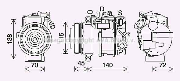 MSAK710 AVA QUALITY COOLING Компрессор, кондиционер