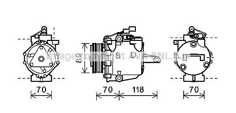 MTAK224 AVA QUALITY COOLING Компрессор, кондиционер