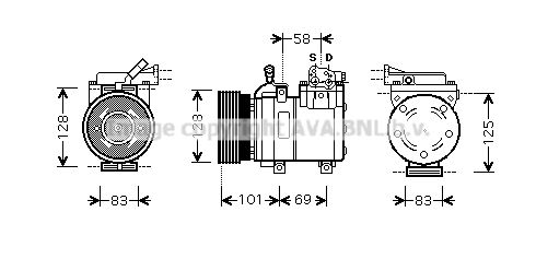 HYK159 AVA QUALITY COOLING Компрессор, кондиционер