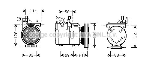 HYK199 AVA QUALITY COOLING Компрессор, кондиционер