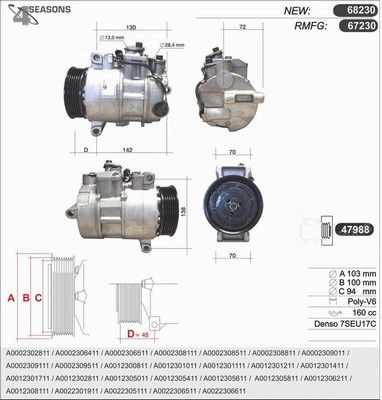 68230 AHE Компрессор, кондиционер