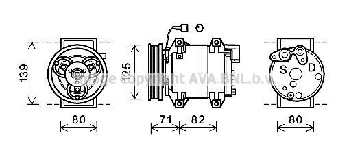 DNK377 AVA QUALITY COOLING Компрессор, кондиционер