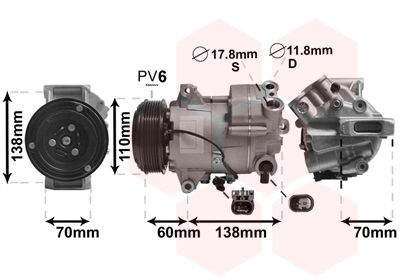 3700K607 VAN WEZEL Компрессор, кондиционер