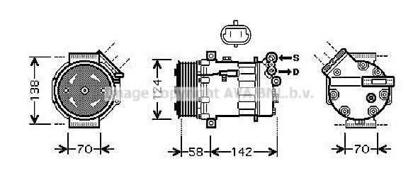 OLK465 PRASCO Компрессор, кондиционер