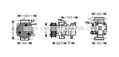 MZAK251 AVA QUALITY COOLING Компрессор, кондиционер