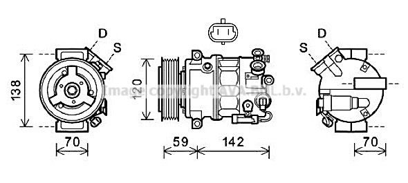 OLK578 AVA QUALITY COOLING Компрессор, кондиционер