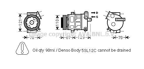 OLAK558 AVA QUALITY COOLING Компрессор, кондиционер