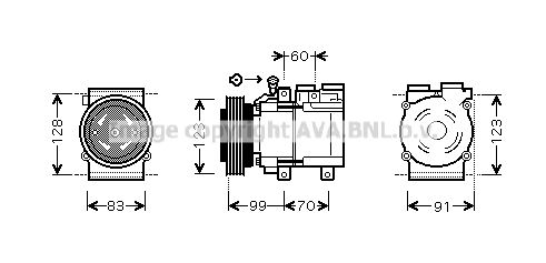 HYAK138 AVA QUALITY COOLING Компрессор, кондиционер