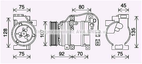 MZAK293 AVA QUALITY COOLING Компрессор, кондиционер