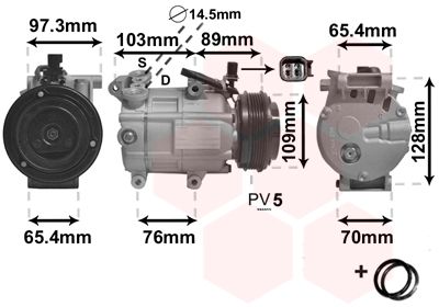 1800K391 VAN WEZEL Компрессор, кондиционер