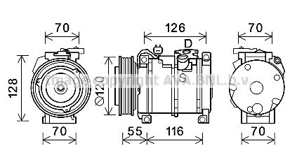 JEK068 AVA QUALITY COOLING Компрессор, кондиционер