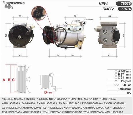 77576 AHE Компрессор, кондиционер