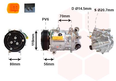 4000K322 VAN WEZEL Компрессор, кондиционер