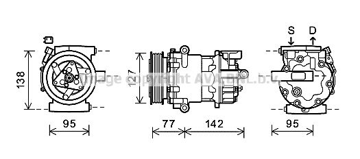 FDK469 AVA QUALITY COOLING Компрессор, кондиционер