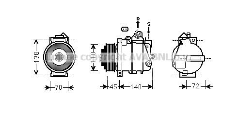 MSAK568 AVA QUALITY COOLING Компрессор, кондиционер