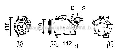 BWAK393 AVA QUALITY COOLING Компрессор, кондиционер